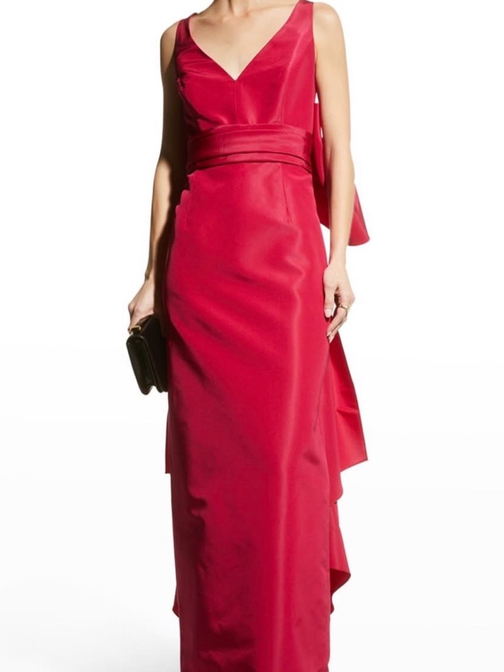 Carolina Herrera Hot Pink Backless Gown with Oversized Bow - Picture 3 of 7